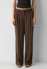 The Effortless Pant™ Lo-Rise - PowerLinen™ - RICH MOCHA BROWN