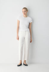 Denim Forum The Farrah Hi-Rise Wide Ankle Jean - A LITTLE WHITE LIE