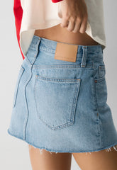 Denim Forum The ‘90s Ricci Micro Denim Skirt - 7 YRS BLEU TB RAW HEM