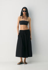 Vetiver Poplin Skirt - BLACK