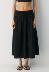 Vetiver Poplin Skirt - BLACK