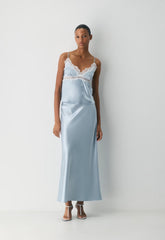 Capture Satin Skirt - DEW BLUE