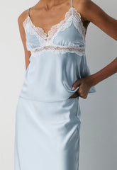 Capture Satin Skirt - DEW BLUE