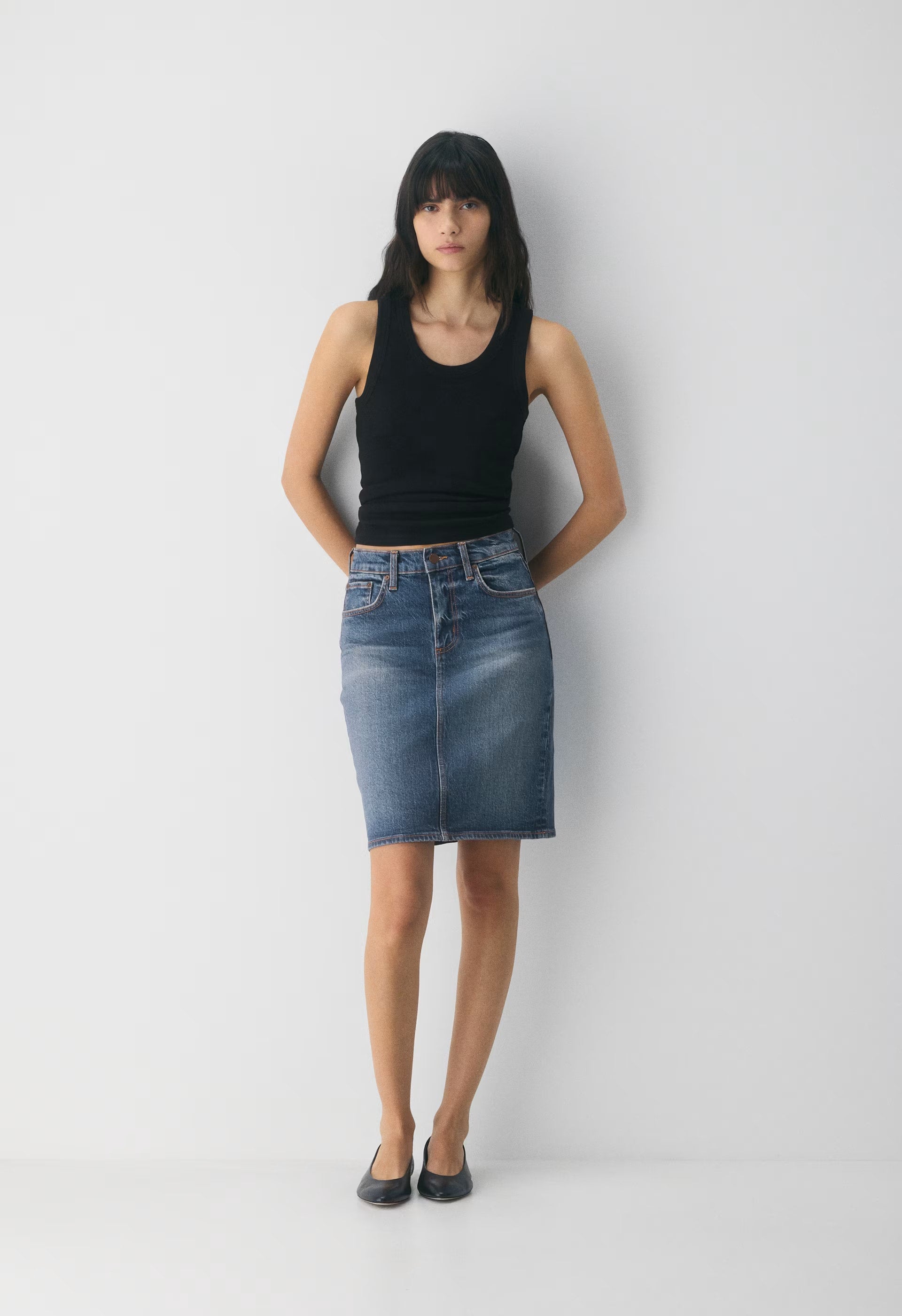 Denim Forum Mena Denim Skirt - VINTAGE DARK BLUE