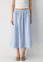 Luminary Poplin Skirt - LEIGHTON PWNKL BL/WT
