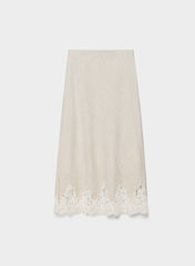 Henrietta Linen Skirt - UNDYED ECRU/LT BIRCH