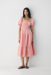 Allegoria Poplin Dress - INGRD STRP SNGLD RD/WT