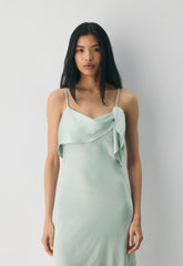 Cannelle Satin Dress - AGAVE GREEN