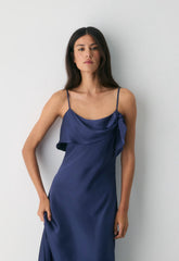 Cannelle Satin Dress - HARBOUR NAVY