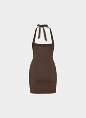 Original Contour Optimum Halter Dress - RICH MOCHA BROWN