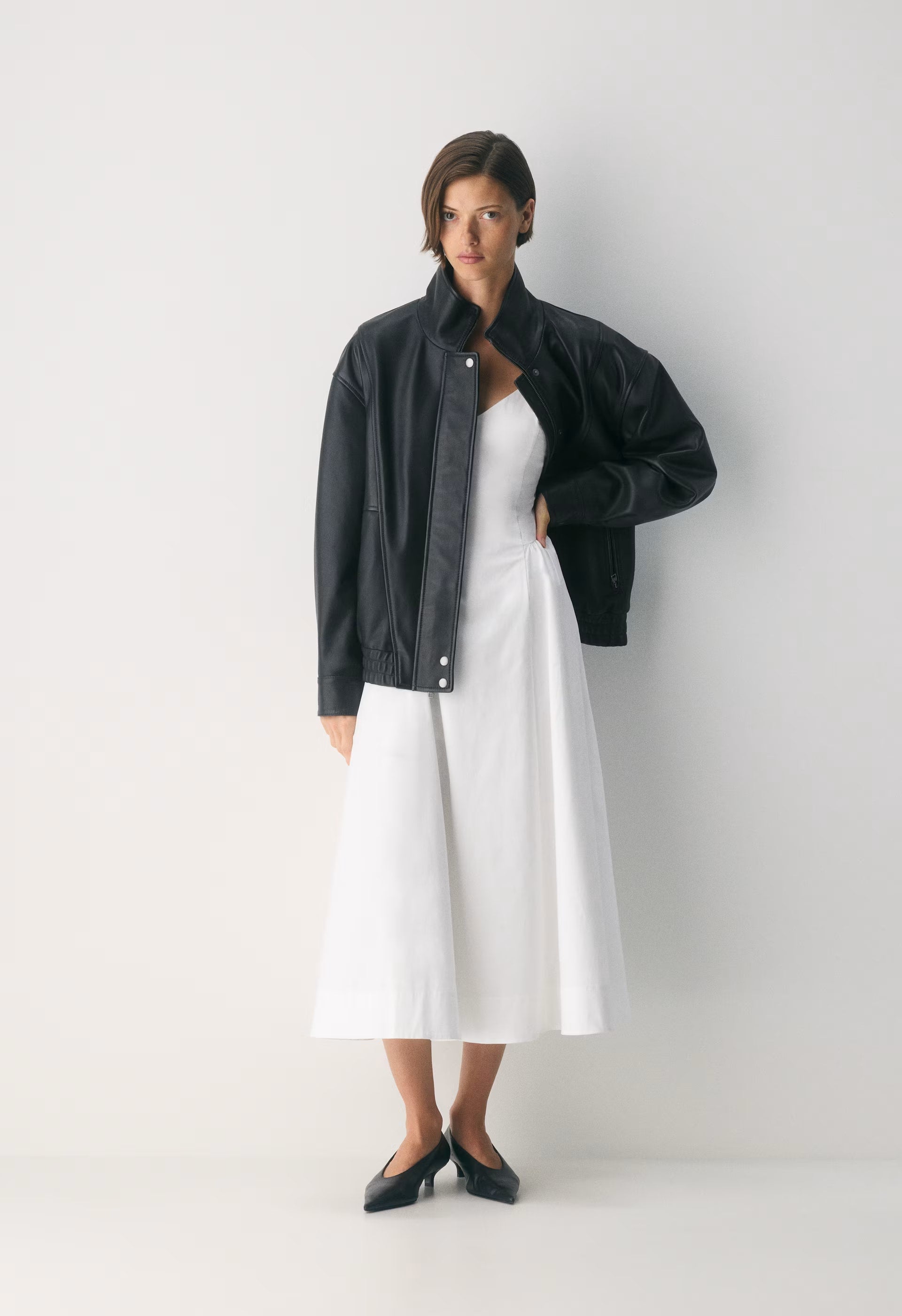 Technique Poplin Cami Dress - BRIGHT WHITE