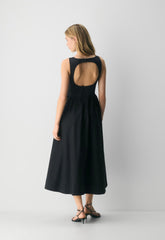 Tina Poplin Dress - BLACK