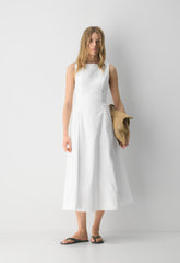 Tina Poplin Dress - BRIGHT WHITE