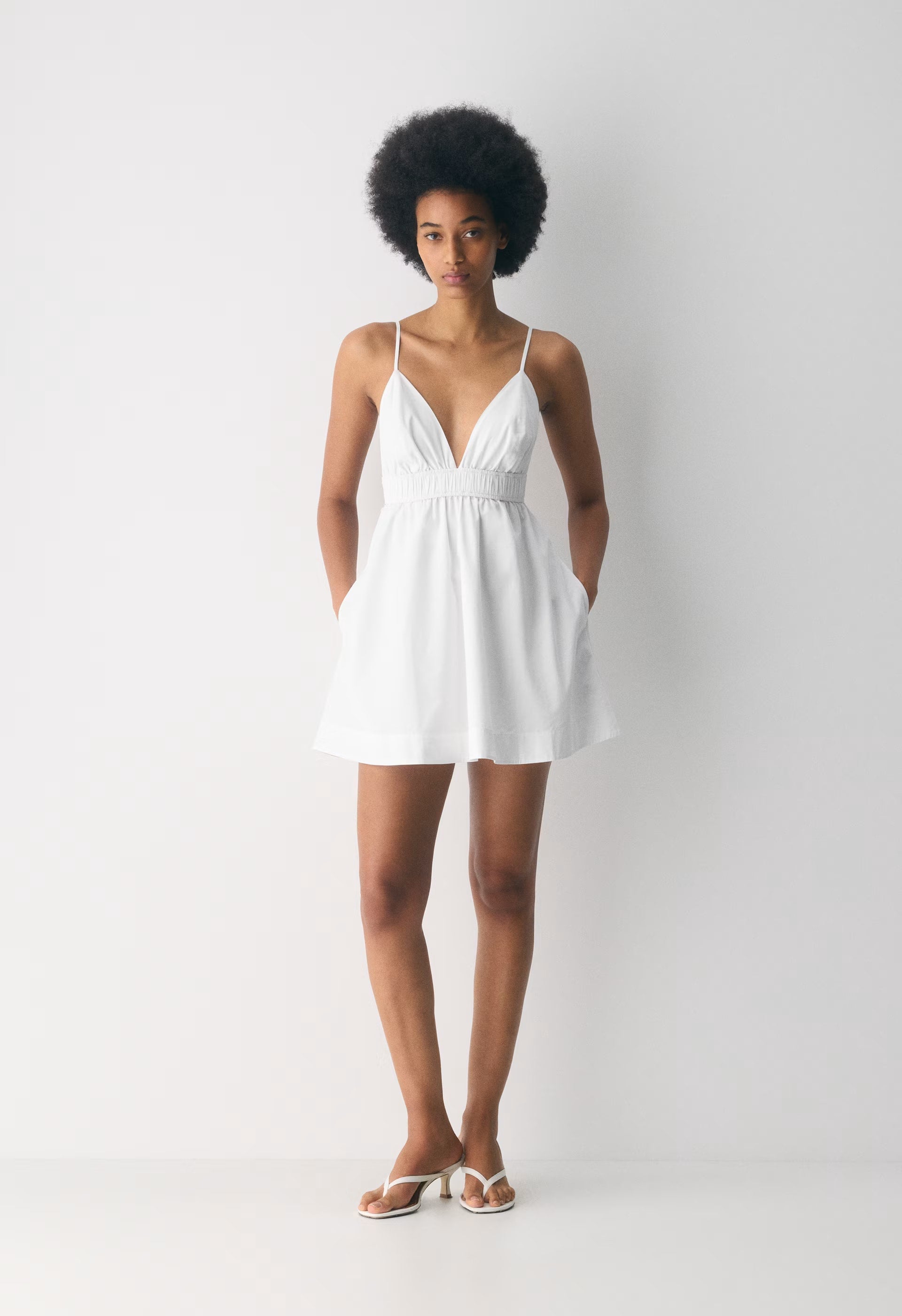 Encourage Poplin Mini Cami Dress - BRIGHT WHITE