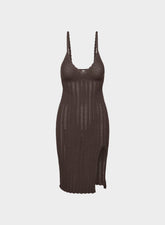 Evie Midi Dress - RICH MOCHA BROWN