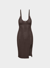 Evie Midi Dress - RICH MOCHA BROWN