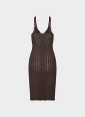 Evie Midi Dress - RICH MOCHA BROWN