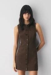 Regal Dress - PowerLinen™ - RICH MOCHA BROWN