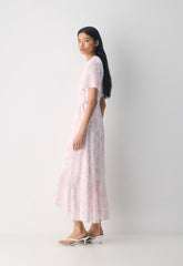 Gazette Dress - WHITE/PINK