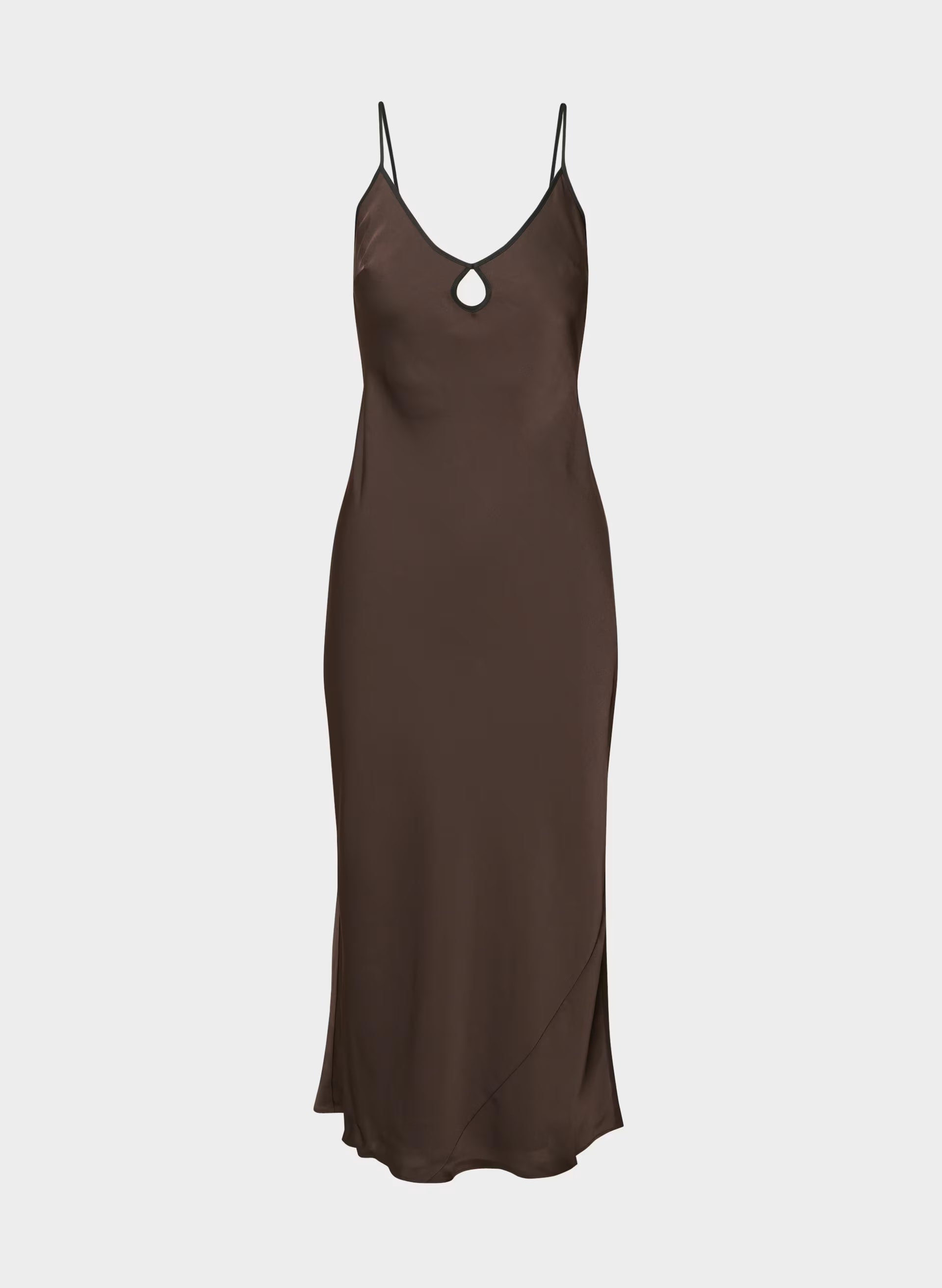 Duskfall Satin Dress - RICH MOCHA BROWN/BLACK