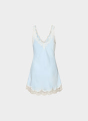 Suite Satin Dress - VILLA BLUE/LIGHT BIRCH