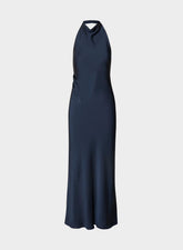 Audience Satin Full Halter Dress - ADMIRAL
