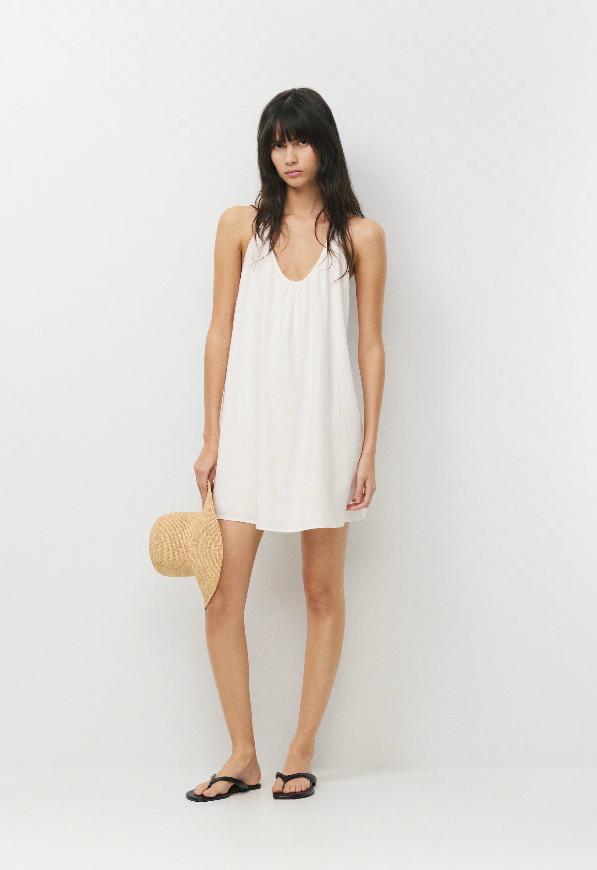 Bora Linen Halter Dress - OAK