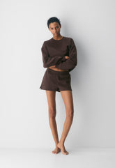 Cozy Sweatfleece Perfect Micro Short - RICH MOCHA BROWN