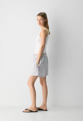 The Lodge Short™ Mid-Thigh - CruiseLinen™ - MILN STRIPE W/HRBR NV