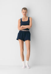 Cozy Sweatfleece Mega Hi-Rise Mini Short - ADMIRAL