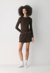 Cozy Sweatfleece Mega Hi-Rise Mini Short - RICH MOCHA BROWN