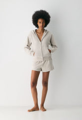 Cozy Sweatfleece Mega Hi-Rise Mini Short - HEATHER ECRU
