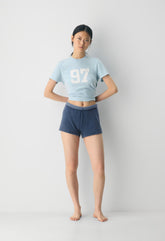 Cozy Sweatfleece Perfect Hi-Rise Mini Short - NO-STRESS MEDIUM BLUE