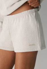 Cozy Sweatfleece Boyfriend Lo-Rise Mini Short - HEATHER ECRU