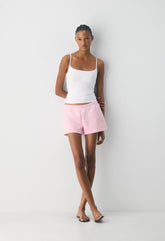 Cozy Sweatfleece Boyfriend Lo-Rise Mini Short - MILKSHAKE PINK