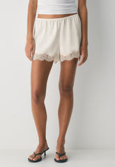 Whimsy Satin Short - LT BR/SPKLG CHMPGN