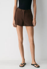 New Agency Mini Short - PowerLinen™ - RICH MOCHA BROWN