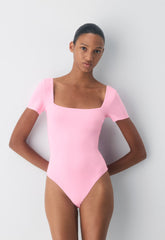 Original Contour Manner Squareneck Bodysuit - JELLYBEAN PINK