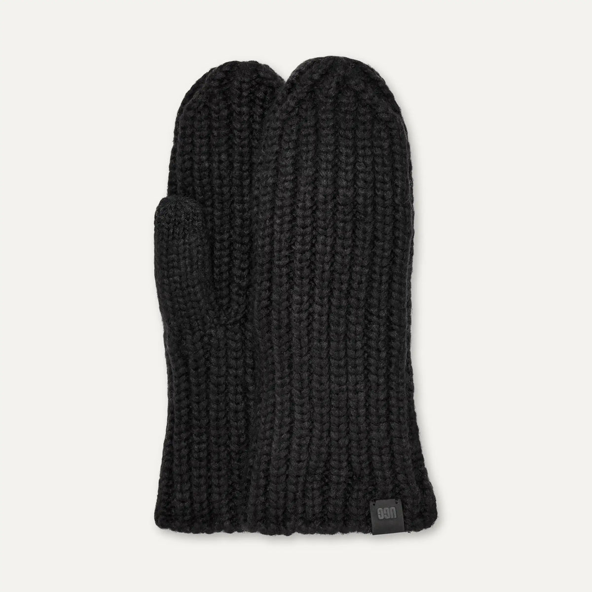 Women's Chunky Rib Mitten - BLACK
