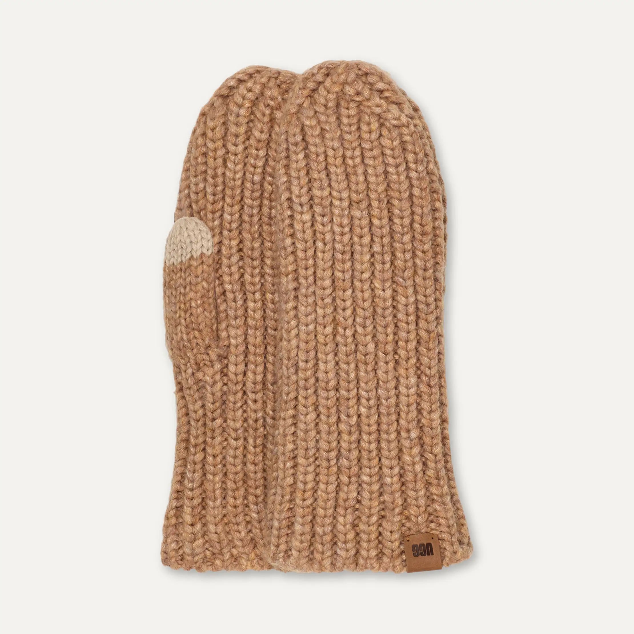Women's Chunky Rib Mitten - CAMEL