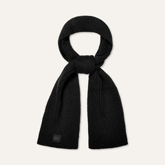 All Gender Chunky Rib Scarf - BLACK
