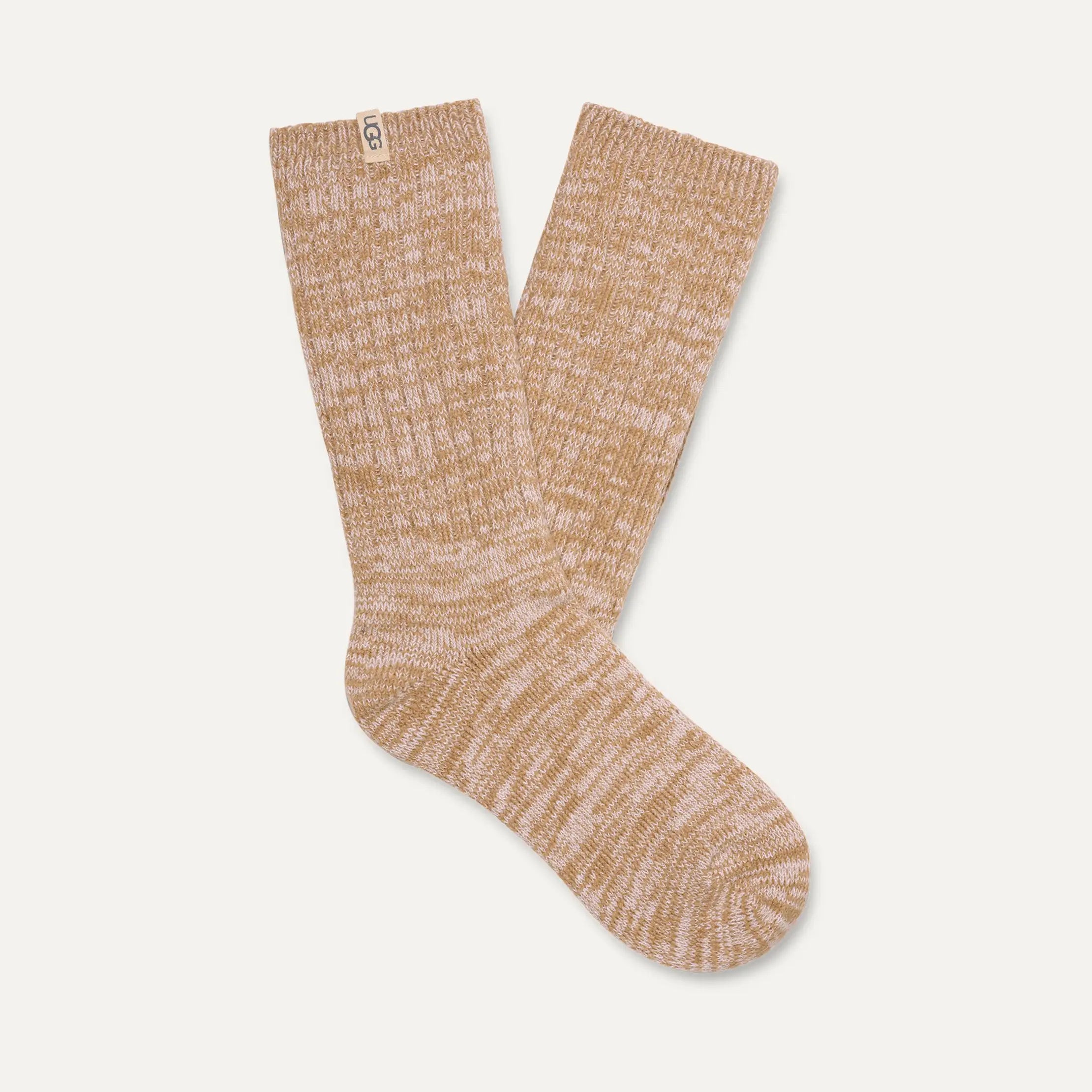 Women's Rib Knit Slouchy Crew Sock - SAND