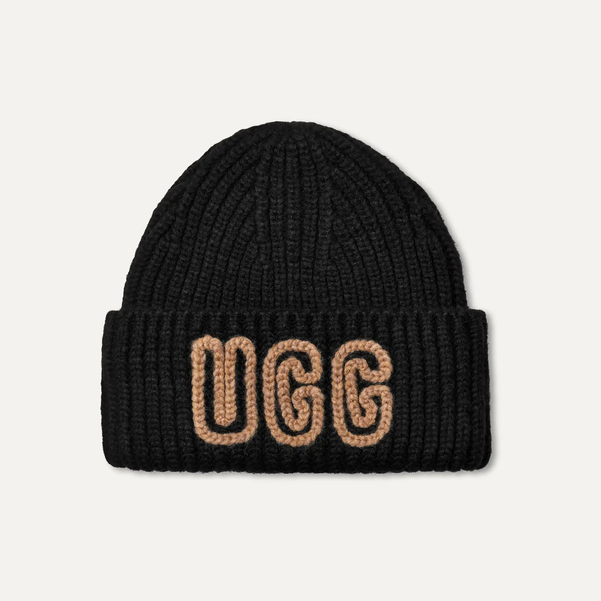 Women's Chunky Crafted Rib Beanie - BLACK