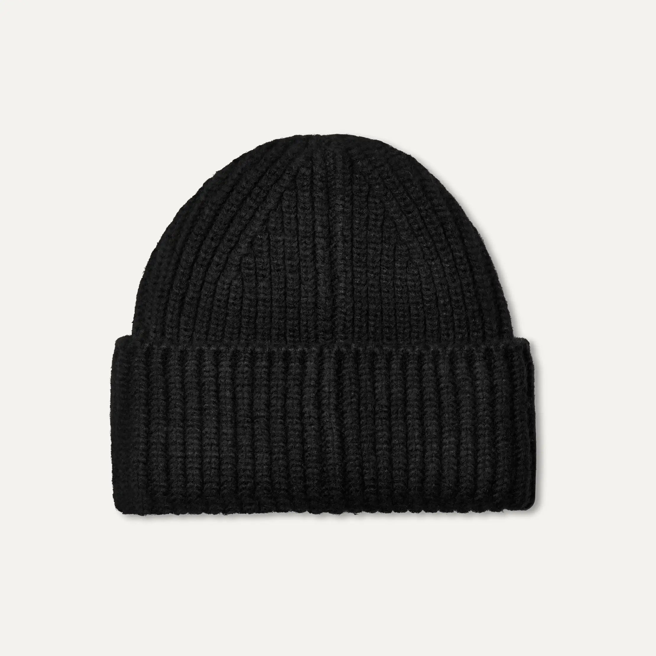 Women's Chunky Crafted Rib Beanie - BLACK