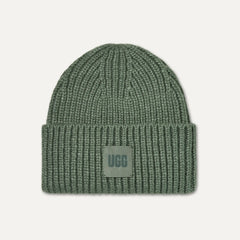 Men's Chunky Rib Beanie - GREEN STONE