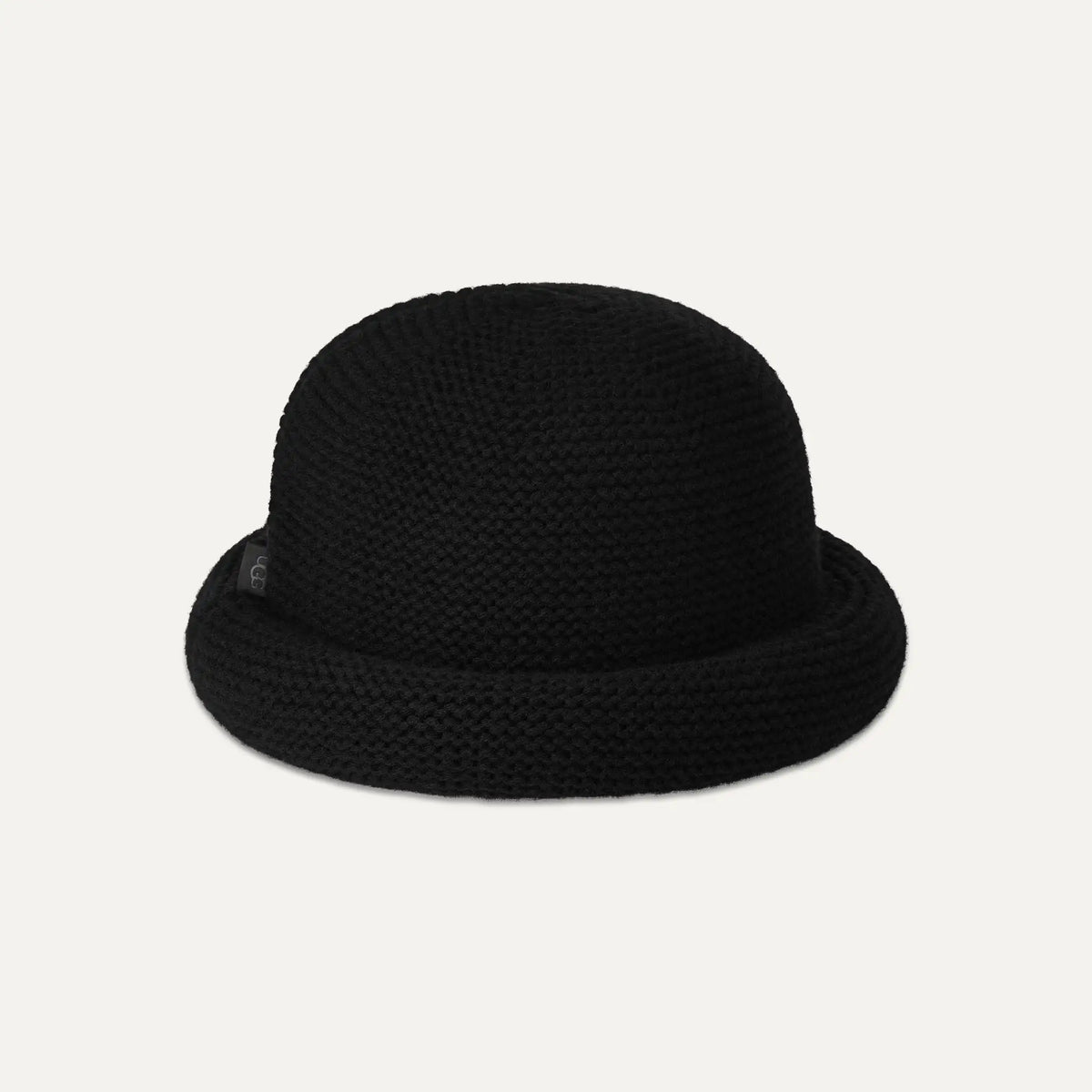 Women's Rolled Knit Hat - BLACK