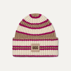 Women's Chunky Rib Beanie - VELVET RIBBON MULTI STRIPE