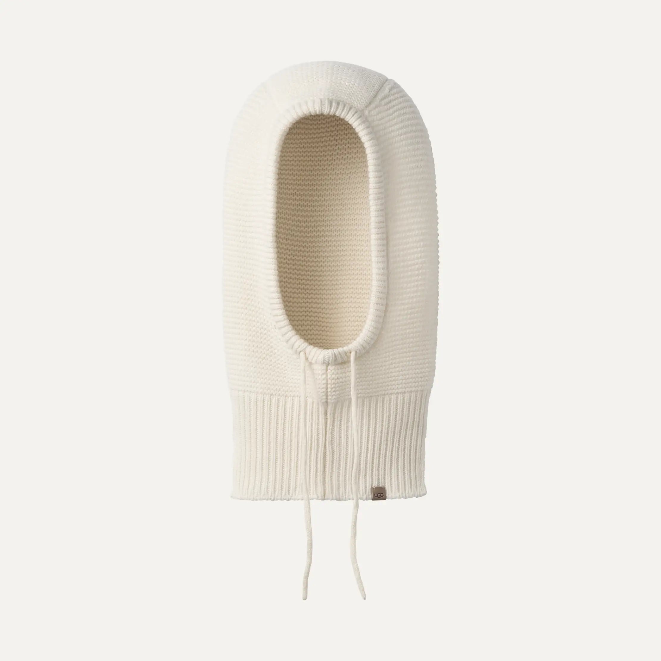 Women's Knit Drawstring Balaclava - CREAM