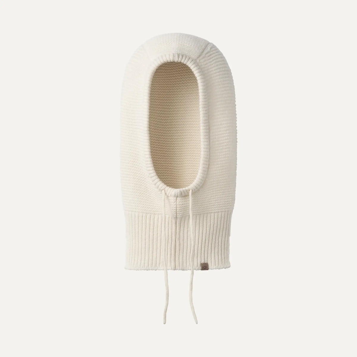 Women's Knit Drawstring Balaclava - CREAM