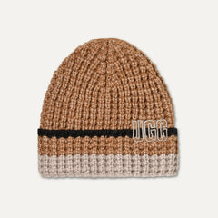 Men's Waffle Stripe Beanie - CHESTNUT MULTI
